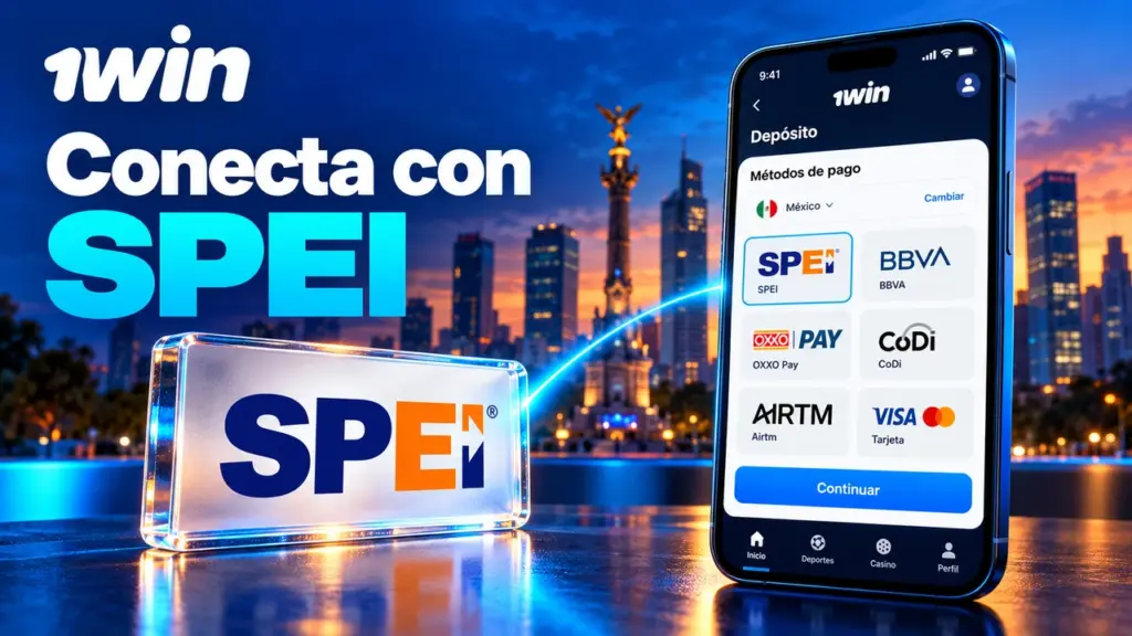 Ilustración de pagos de 1win para México