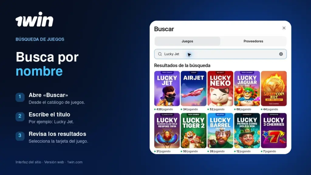 Ilustración de juegos de casino de 1win para México